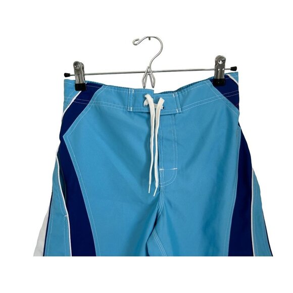 Boy's Swim Trunks Black Dog Size 16/18 Light Blue Black - Picture 3 of 7